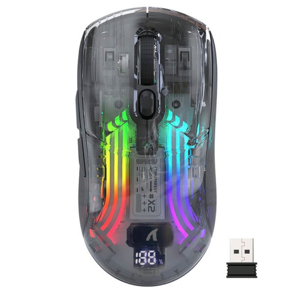 Mouse Gamer Attack Shark X2 PRO Wireless / Bluetooth - Negro Transparente