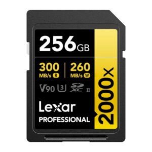 Tarjeta de Memoria SD Lexar Professional Gold Series 2000X C10 U3 V90 8K 256GB-LSD2000256G-BNNNG