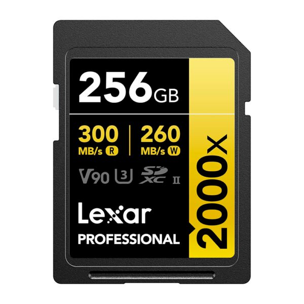Tarjeta de Memoria SD Lexar Professional Gold Series 2000X C10 U3 V90 8K 256GB-LSD2000256G-BNNNG