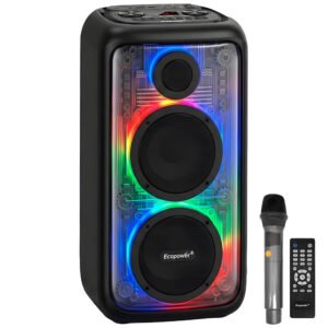 Parlante Ecopower EP-1910 6.5" Bluetooth USB AUX FM Tf LED-Negro