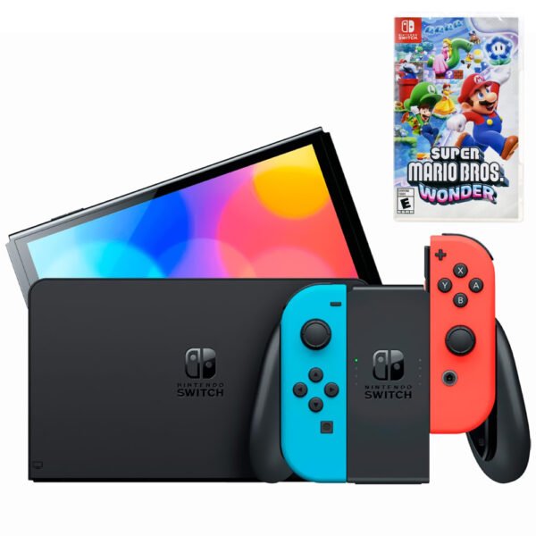 Consola Nintendo Switch 32GB Negro + Juego Super Mario Bros Wonder Fisico (HAC-001(-01))