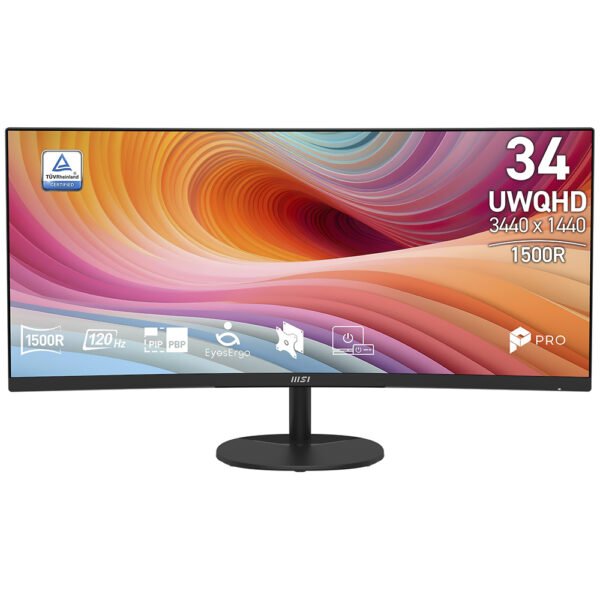 Monitor MSI PRO MP341CQ E12 34" Uwqhd Curvo LED VA 120HZ 1MS-NEGRO