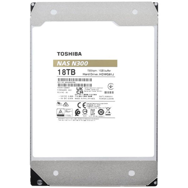 HDD Toshiba 18 TB N300 NAS 3.5" SATA 3 7200RPM-HDWG81JXZSTA