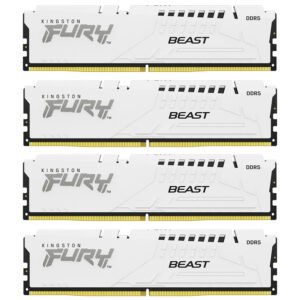 Memoria RAM KINGSTON FURY Beast DDR5 128GB (4X32GB) 5600MHZ Blanco (KF556C40BWK4-128)