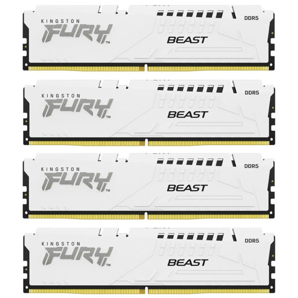 Memoria RAM KINGSTON FURY Beast DDR5 128GB (4X32GB) 5600MHZ Blanco (KF556C40BWK4-128)