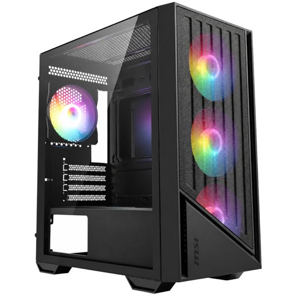 Gabinete Gamer MSI Pro Forge M051A Mini Tower 4 Cooler ARGB Negro