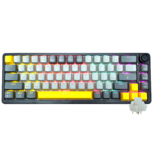 Teclado Gamer Mecánico Ajazz AK690 Nacodexx Wireless RGB Present Inglés-Negro Amarillo (988202)