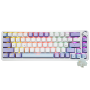 Teclado Gamer Mecánico Ajazz AK690 Nacodexx Wireless RGB Present Inglés-Morado Blanco (988219)
