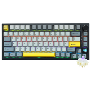 Teclado Gamer Mecánico Ajazz AK820 Pro Nacodexx Wireless RGB Gift Inglés-Negro Amarillo (980879)