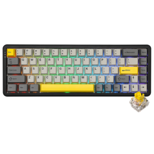 Teclado Gamer Mecánico Ajazz AK680 Max Nacodexx Mini Wireless RGB 8+1K Grain Inglés-Negro Gris (985003)