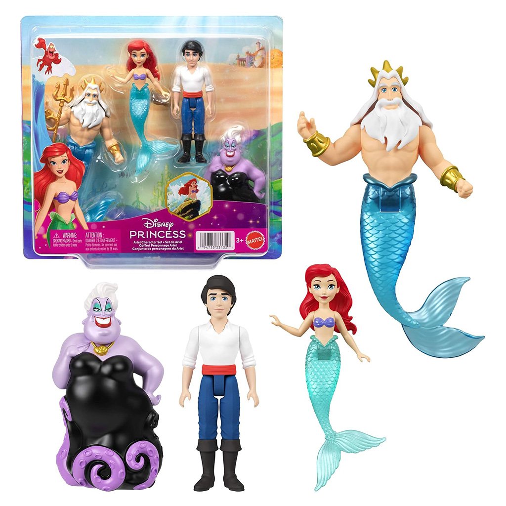 Muñeca Mattel Disney Princess: Ariel Character Set - Ariel, Prince Eric ...