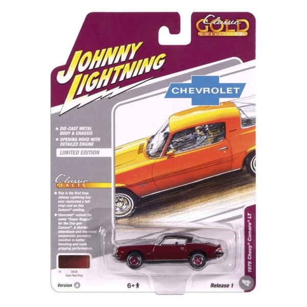 Carrito Johnny Lightning Gold Classic COLLECTIONS-1975 Chevy Camaro Lt - Escala 1/64 (jlcg033a)