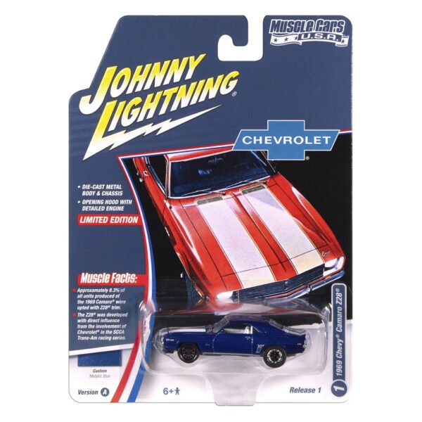 Carrito Johnny Lightning Muscle CARS-1969 Chevy Camaro Z28-ESCALA 1/64