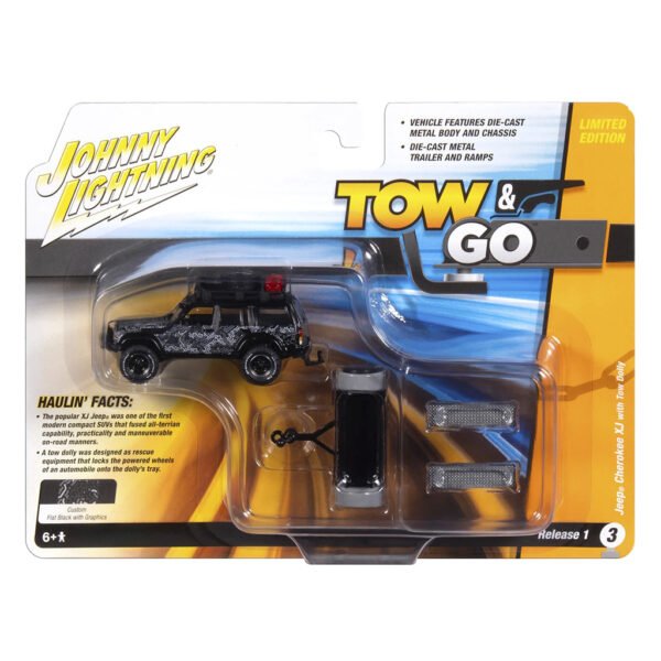 Carrito Johnny Lightning Tow & Go - Jeep Cherokee Xj - Escala 1/64 (jlbt022)